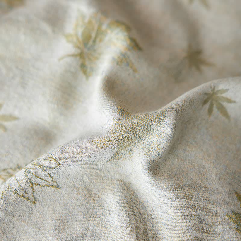 Ownkoti Refresh Leaf Cotton Double Gauze Bedding Set(4PCS) - image 15