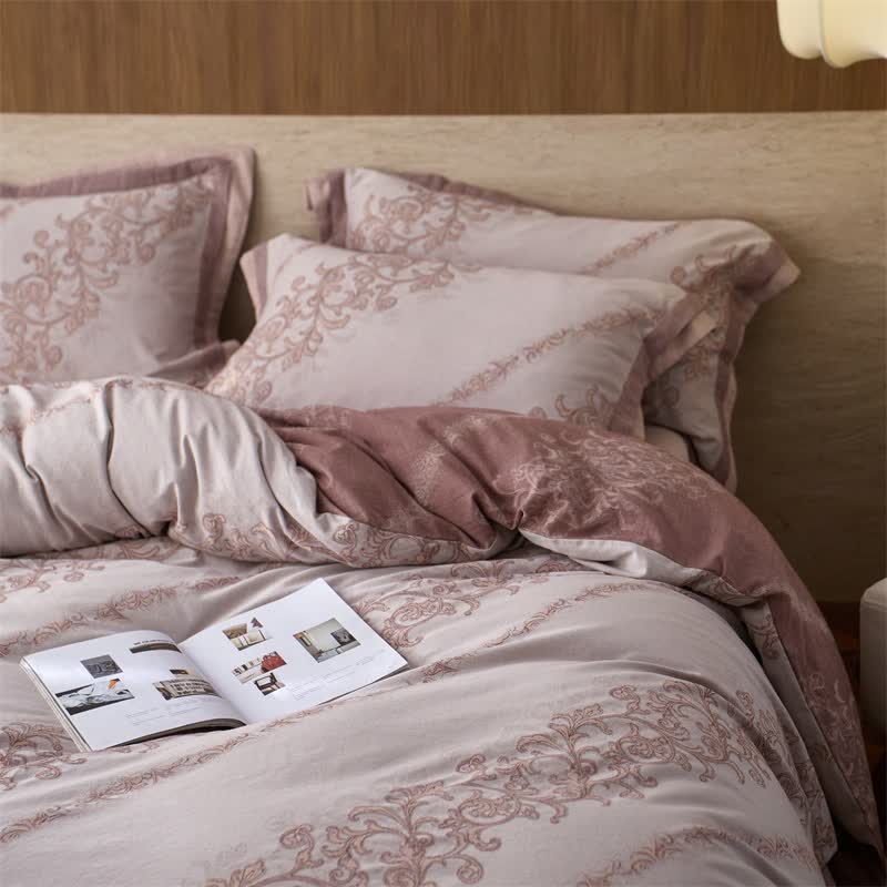 Ownkoti Vintage Pink Cotton Double Gauze Bedding(4PCS) - King - image 0