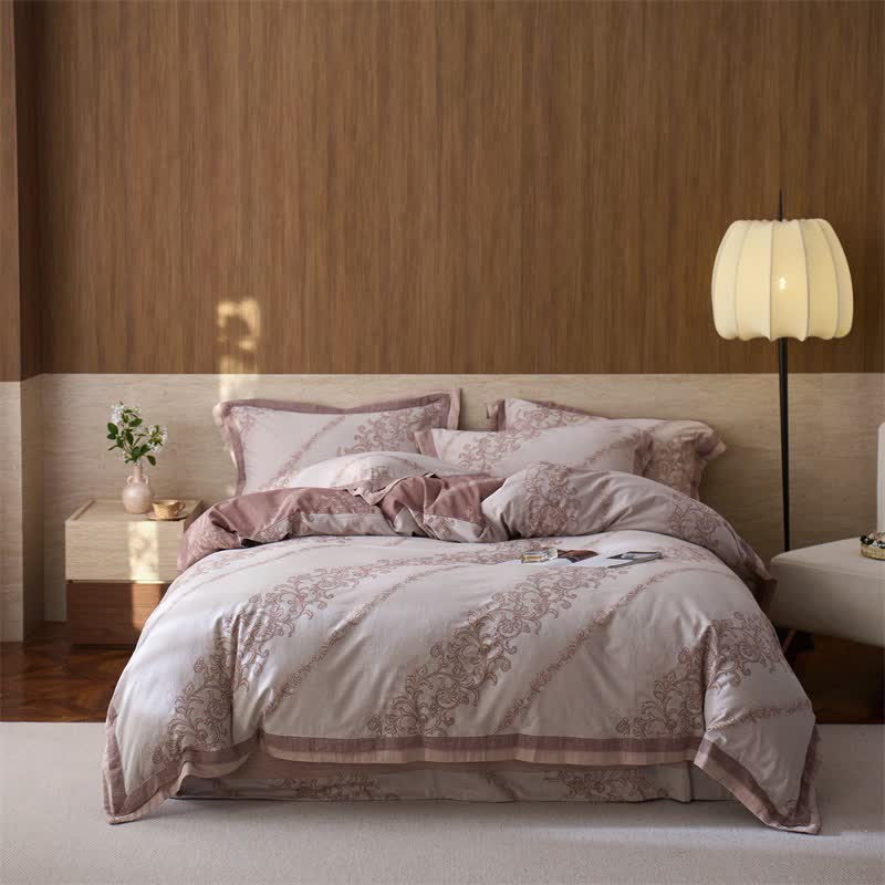 Ownkoti Vintage Pink Cotton Double Gauze Bedding(4PCS) - image 1