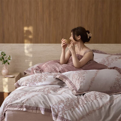 Ownkoti Vintage Pink Cotton Double Gauze Bedding(4PCS) - image 8