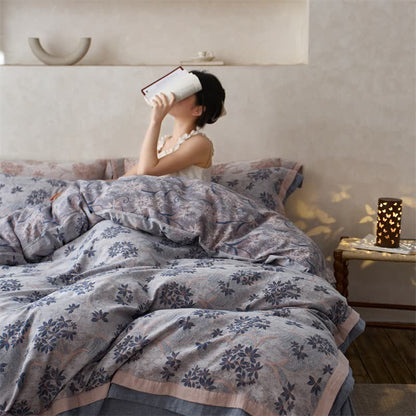 Ownkoti Elegant Floral Cotton Double Gauze Bedding(4PCS) - image 6
