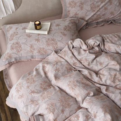Ownkoti Elegant Floral Cotton Double Gauze Bedding(4PCS) - Pink - King - image 15