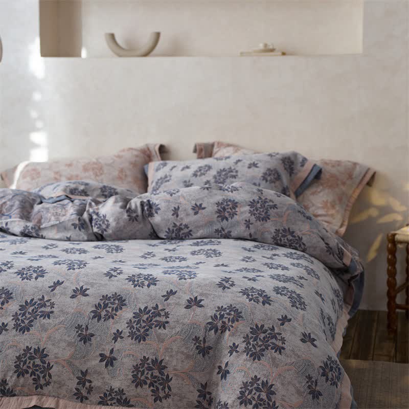 Ownkoti Elegant Floral Cotton Double Gauze Bedding(4PCS) - image 7