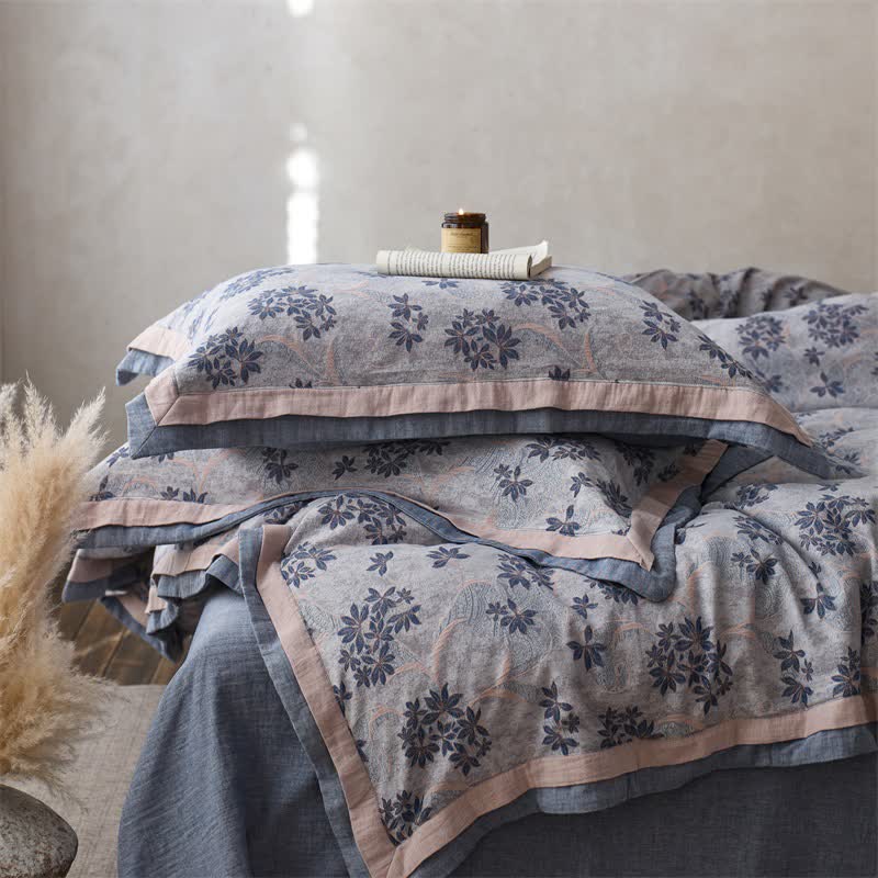 Ownkoti Elegant Floral Cotton Double Gauze Bedding(4PCS) - image 5