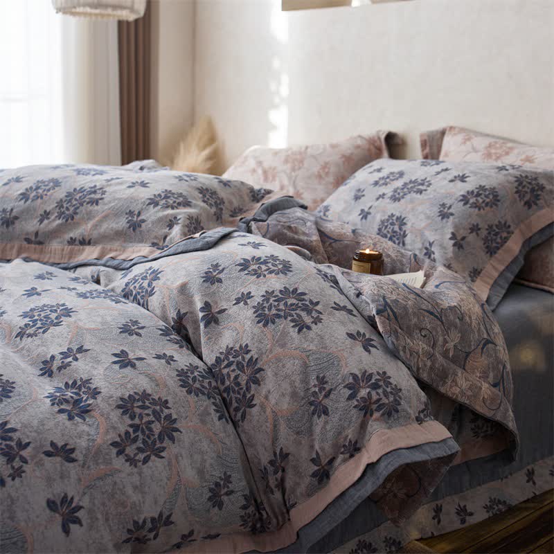 Ownkoti Elegant Floral Cotton Double Gauze Bedding(4PCS) - image 11