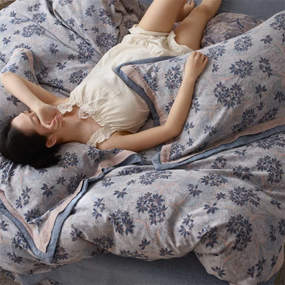 Ownkoti Elegant Floral Cotton Double Gauze Bedding(4PCS) - image 8