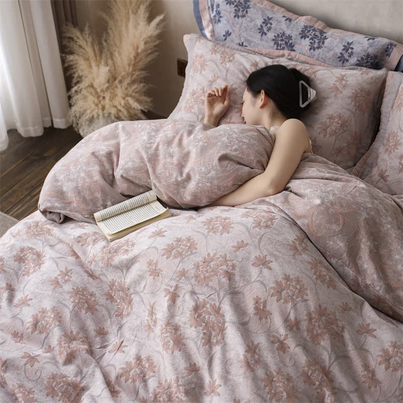 Ownkoti Elegant Floral Cotton Double Gauze Bedding(4PCS) - image 24
