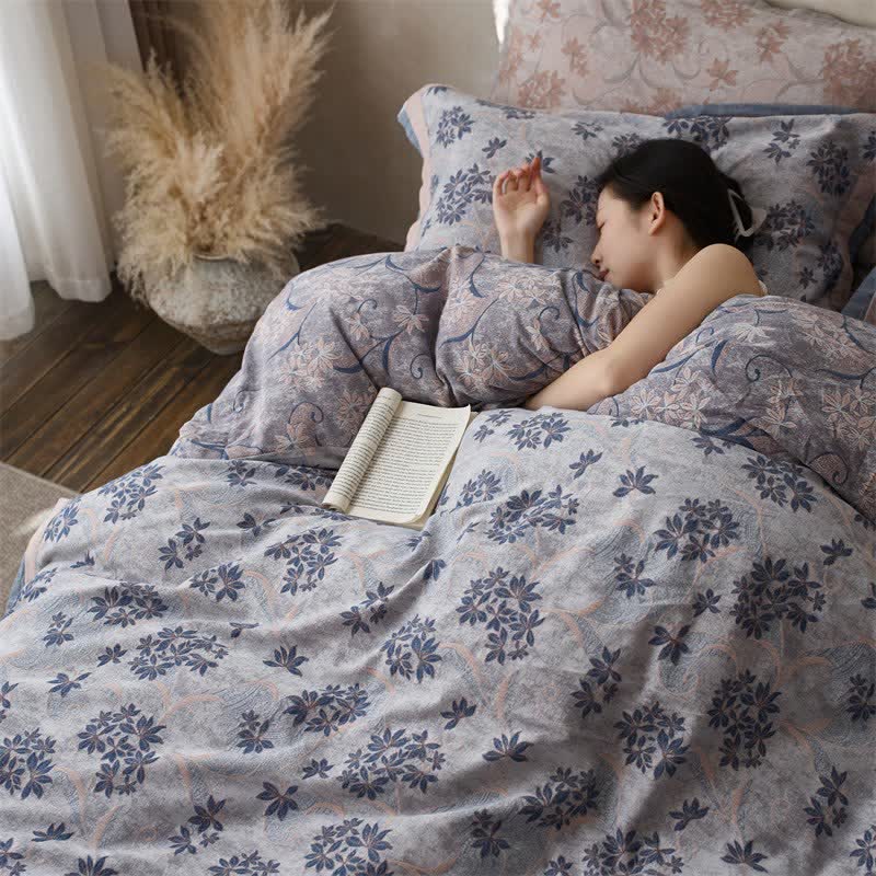 Ownkoti Elegant Floral Cotton Double Gauze Bedding(4PCS) - image 9