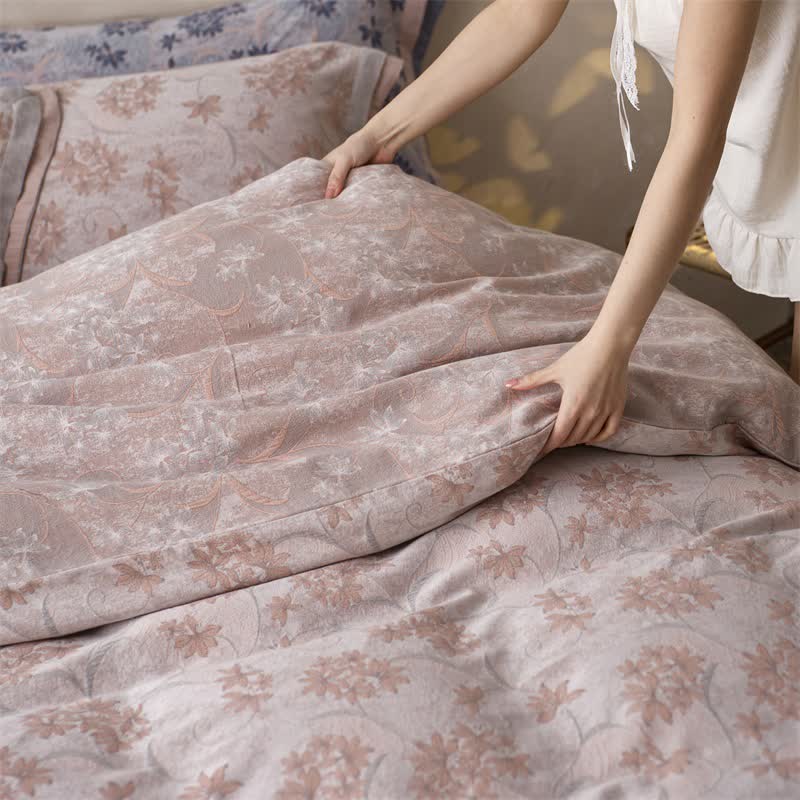 Ownkoti Elegant Floral Cotton Double Gauze Bedding(4PCS) - image 27