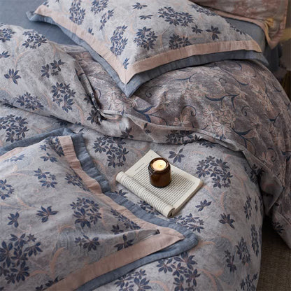 Ownkoti Elegant Floral Cotton Double Gauze Bedding(4PCS) - Blue - King - image 0