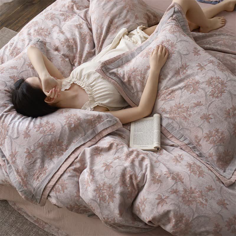 Ownkoti Elegant Floral Cotton Double Gauze Bedding(4PCS) - image 26