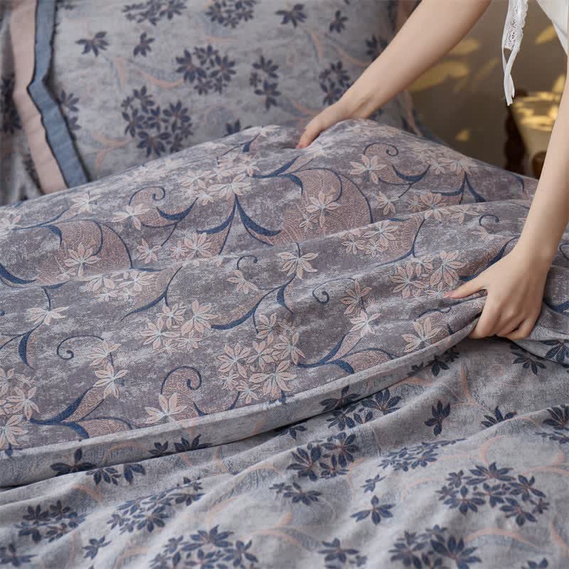 Ownkoti Elegant Floral Cotton Double Gauze Bedding(4PCS) - image 12