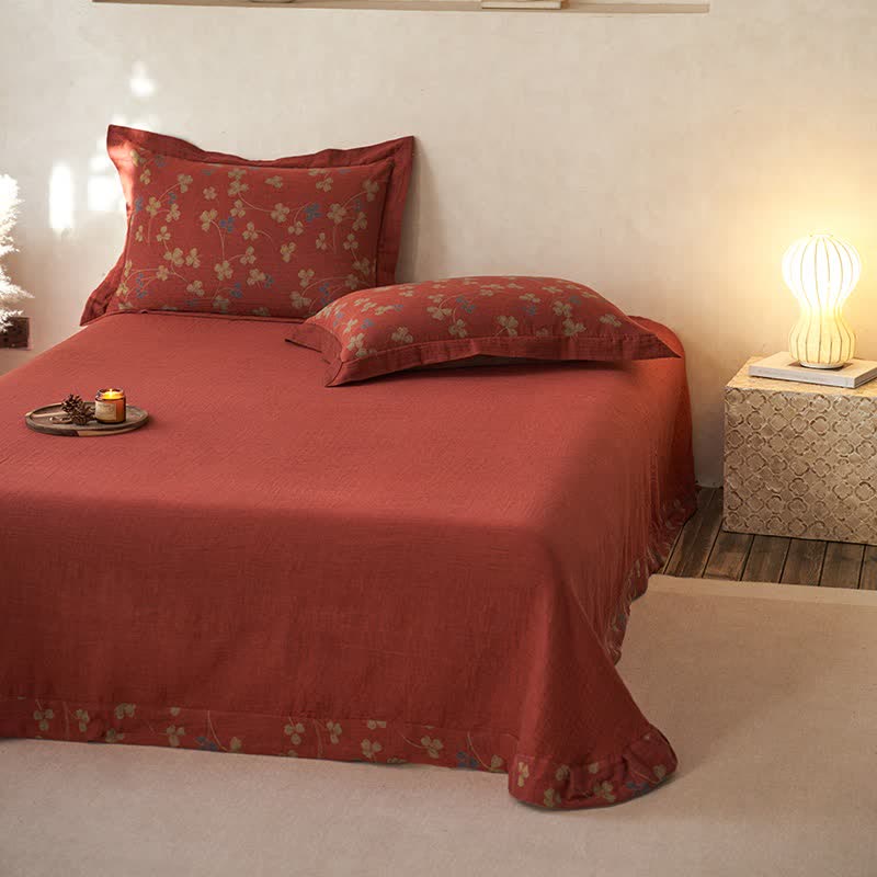 Ownkoti Country Style Floral Cotton Double Gauze Bedding(4PCS) - image 9