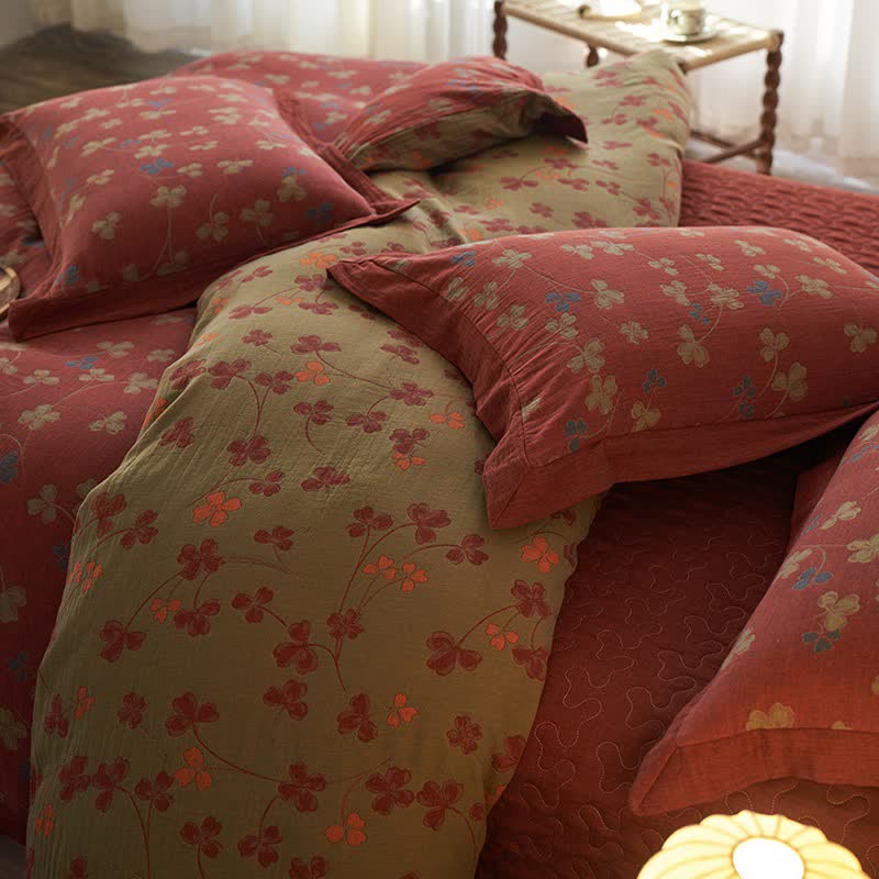 Ownkoti Country Style Floral Cotton Double Gauze Bedding(4PCS) - image 18