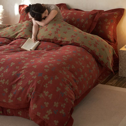 Ownkoti Country Style Floral Cotton Double Gauze Bedding(4PCS) - image 7