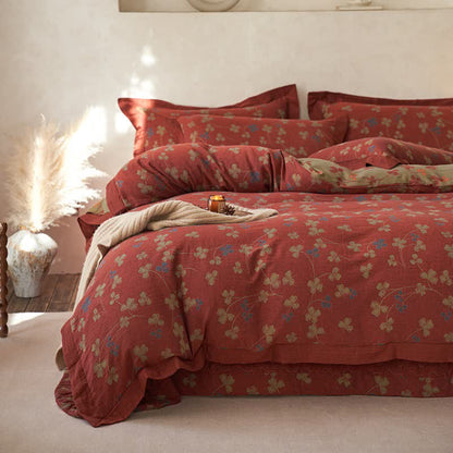 Ownkoti Country Style Floral Cotton Double Gauze Bedding(4PCS) - image 2