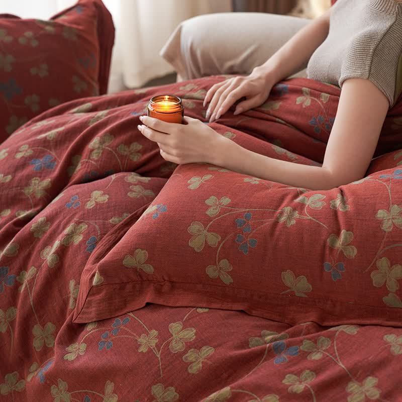 Ownkoti Country Style Floral Cotton Double Gauze Bedding(4PCS) - image 20