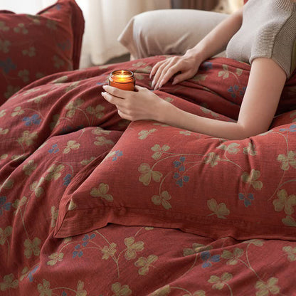 Ownkoti Country Style Floral Cotton Double Gauze Bedding(4PCS) - image 20
