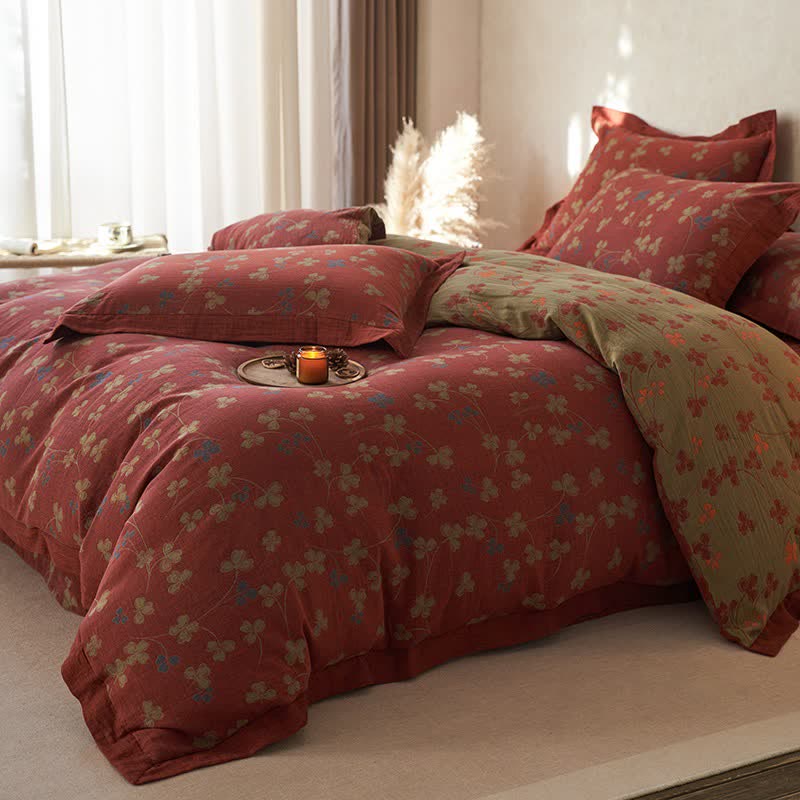 Ownkoti Country Style Floral Cotton Double Gauze Bedding(4PCS) - image 3