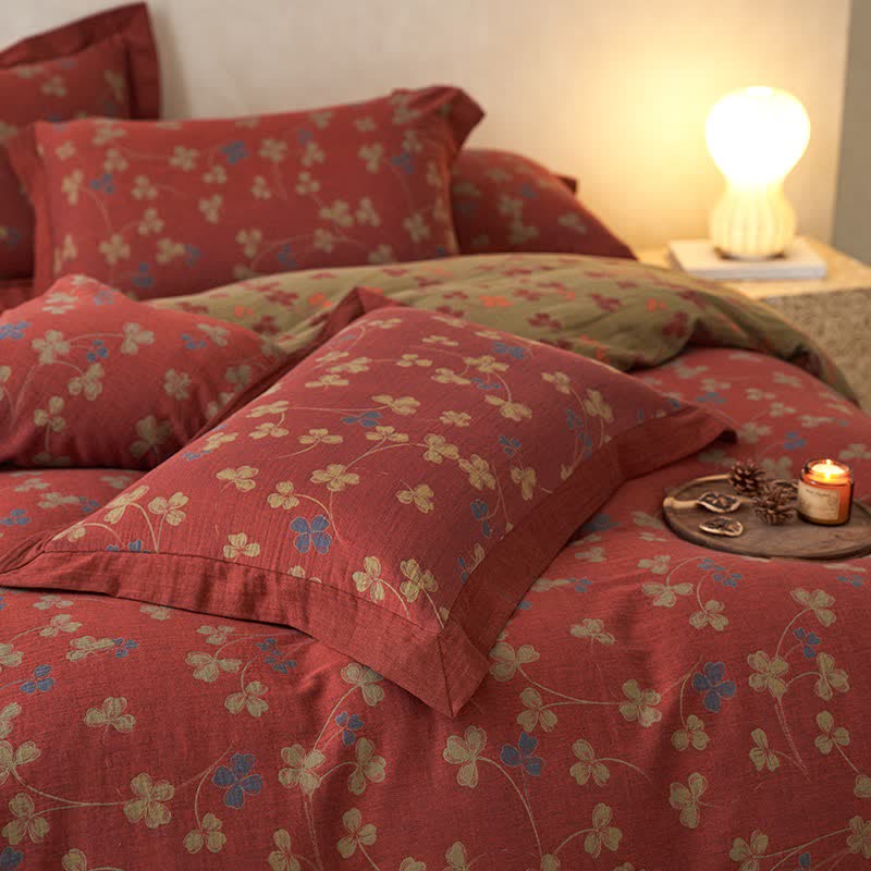 Ownkoti Country Style Floral Cotton Double Gauze Bedding(4PCS) - image 12