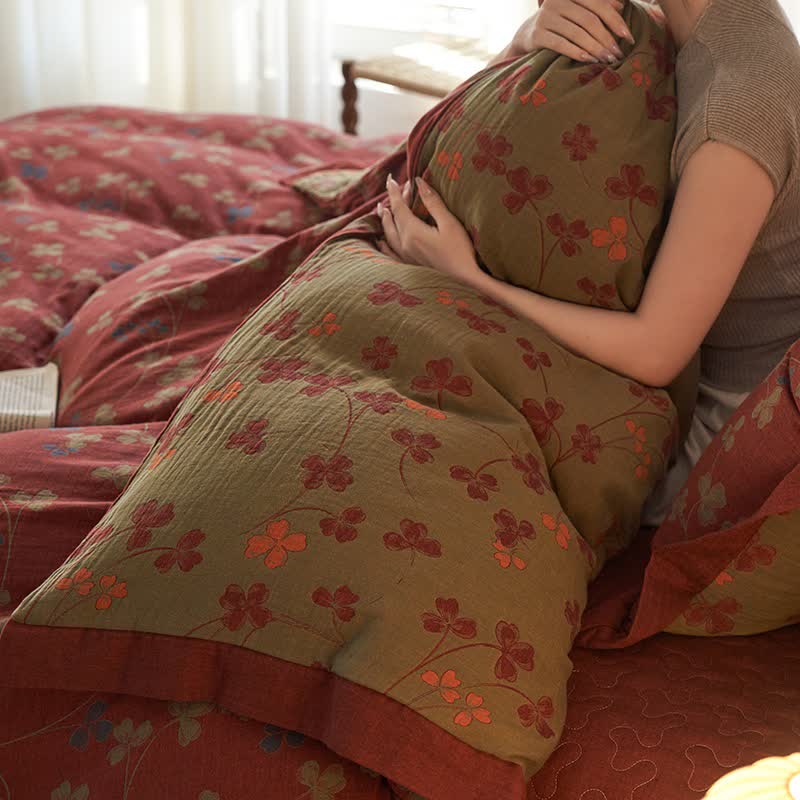 Ownkoti Country Style Floral Cotton Double Gauze Bedding(4PCS) - image 19