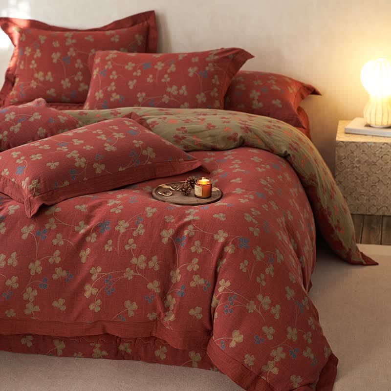 Ownkoti Country Style Floral Cotton Double Gauze Bedding(4PCS) - image 4