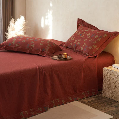 Ownkoti Country Style Floral Cotton Double Gauze Bedding(4PCS) - image 11