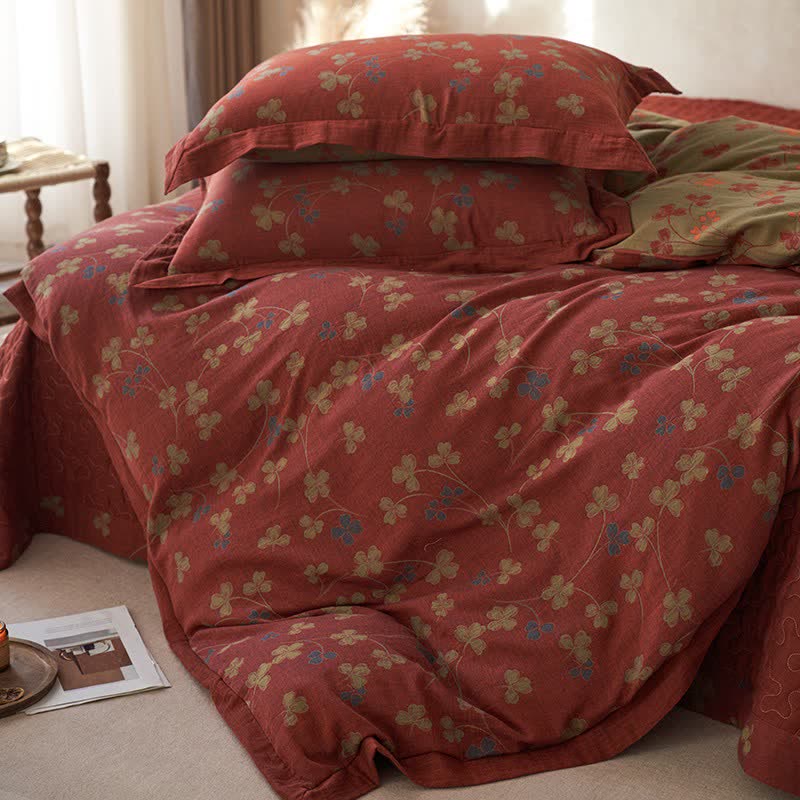 Ownkoti Country Style Floral Cotton Double Gauze Bedding(4PCS) - image 8