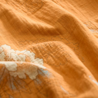 Ownkoti Yellow Peony Cotton Gauze Kimono Robe - image 10