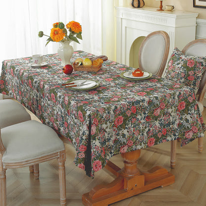 Ownkoti Shabby Chic Rose Jacquard Floral Tablecloth - image 0