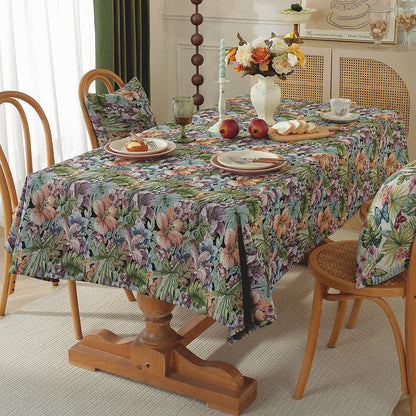 Ownkoti Painterly Garden Jacquard Table Cover - Green & Cyan - 55" x 94" - image 4