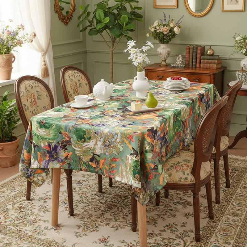 Ownkoti Impressionist Oil Painting Jacquard Tablecloth - Rectangle - 51" x 102" - image 0