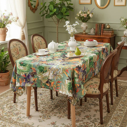 Ownkoti Impressionist Oil Painting Jacquard Tablecloth - Rectangle - 51" x 102" - image 0
