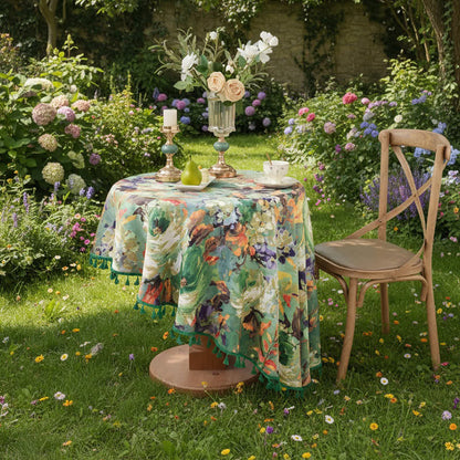 Ownkoti Impressionist Oil Painting Jacquard Tablecloth - Round - 63" x 63" - image 10