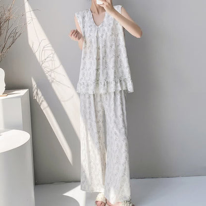 Ownkoti Elegant Leaf Tank & Pants Pajama Set - image 1