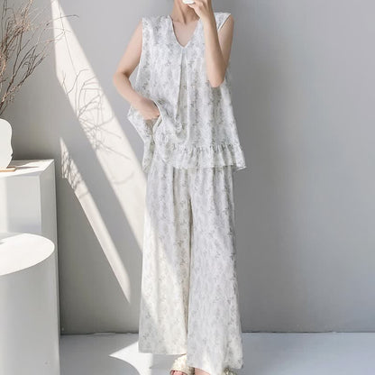 Ownkoti Elegant Leaf Tank & Pants Pajama Set - image 2