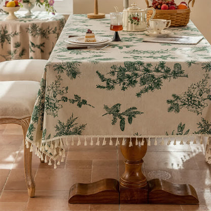 Ownkoti Greenery Print Fringed Dining Cover  - image 2