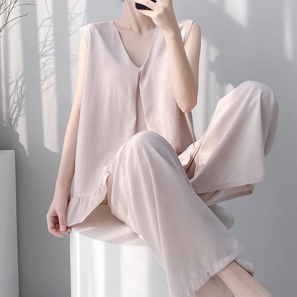 Ownkoti Solid Color Tank & Pants Pajama Set - image 3