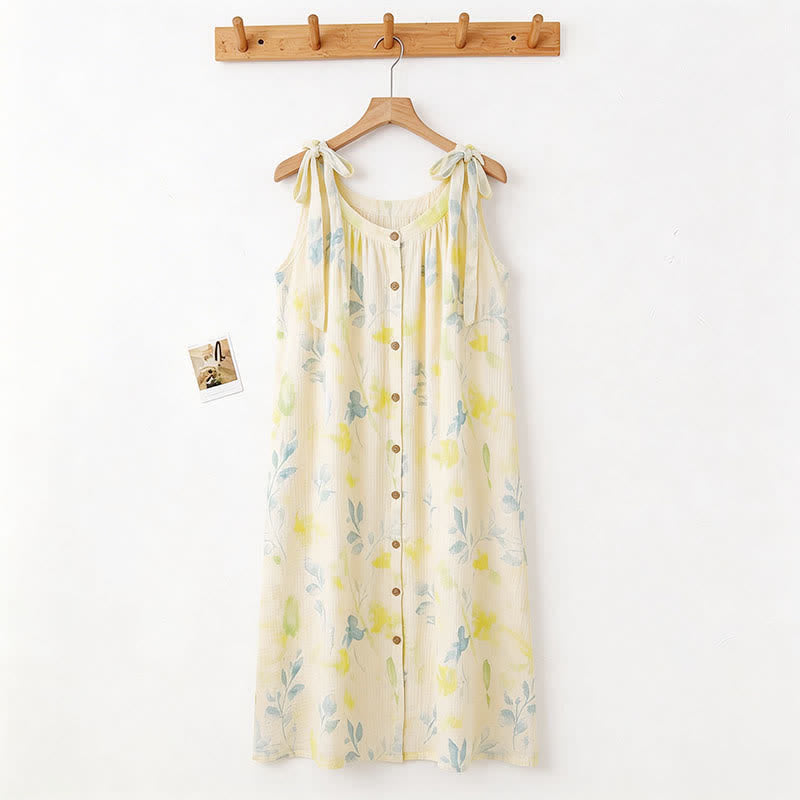 Ownkoti Country-Style Floral & Leaf Camisole Nightgown - image 1