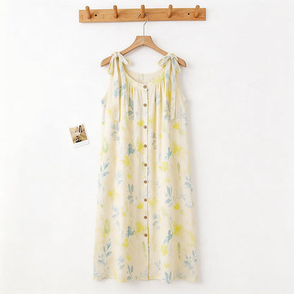 Ownkoti Country-Style Floral & Leaf Camisole Nightgown - image 1