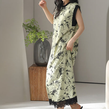Ownkoti Artistic Floral Cotton Sleeveless Lace Nightgown - image 5