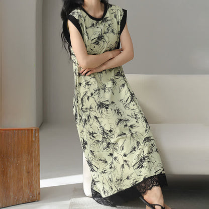 Ownkoti Artistic Floral Cotton Sleeveless Lace Nightgown - image 4