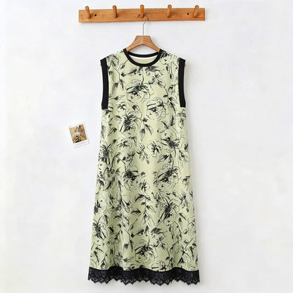 Ownkoti Artistic Floral Cotton Sleeveless Lace Nightgown - image 1