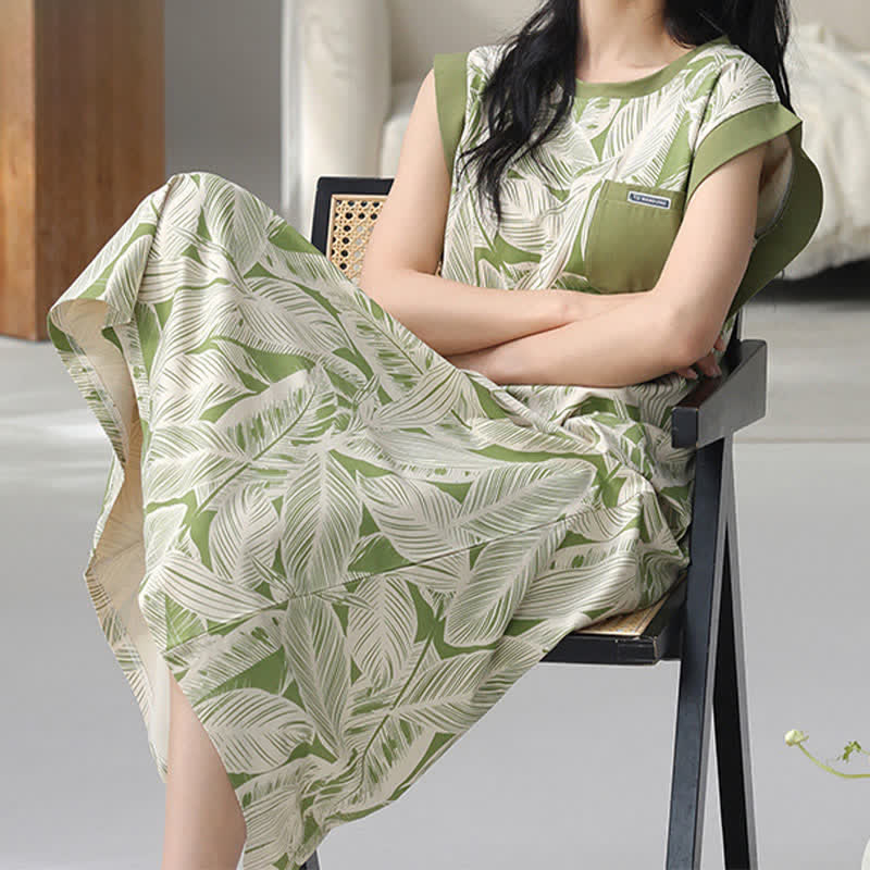 Ownkoti Botanical Cotton Sleeveless Lounge Dress - image 5