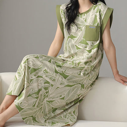 Ownkoti Botanical Cotton Sleeveless Lounge Dress - image 6
