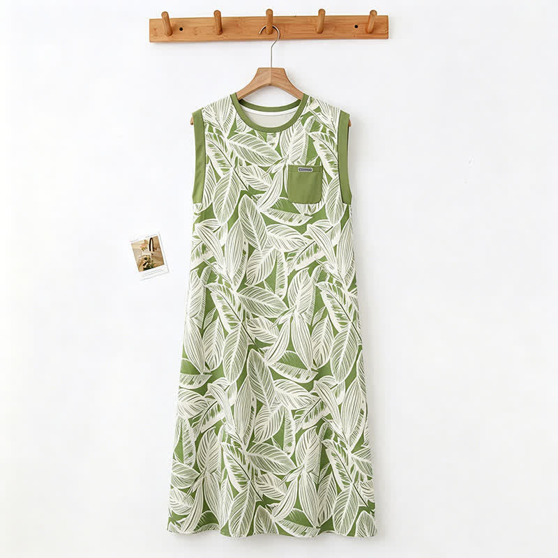 Ownkoti Botanical Cotton Sleeveless Lounge Dress - image 1
