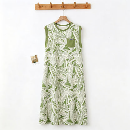 Ownkoti Botanical Cotton Sleeveless Lounge Dress - image 1