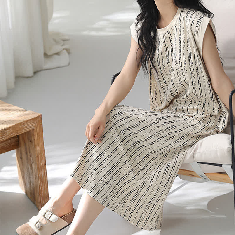 Ownkoti Artistic Line-inspired Cotton Sleeveless Nightgown - image 6