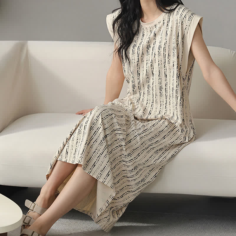 Ownkoti Artistic Line-inspired Cotton Sleeveless Nightgown - image 7