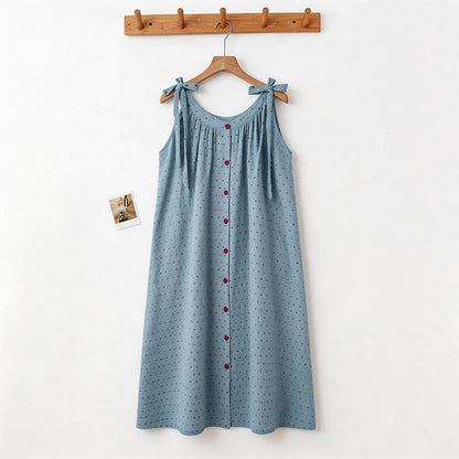 Ownkoti Blue Polka Dot Camisole Nightgown - image 1